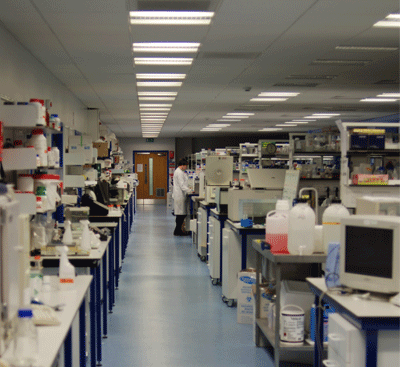 Immunology lab at Glasgow University