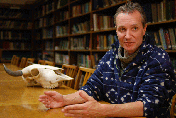 Dan Haydon and bison skull