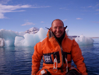 Bill Sloan hunting microbes in Svalbard