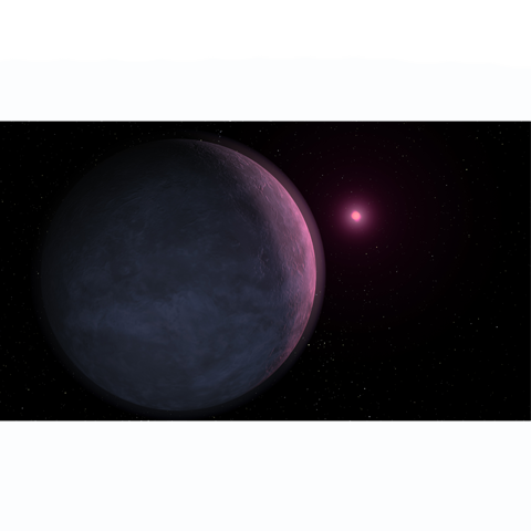 Artist's conception of the newly discovered planet MOA-2007-BLG-192Lb orbiting its star.